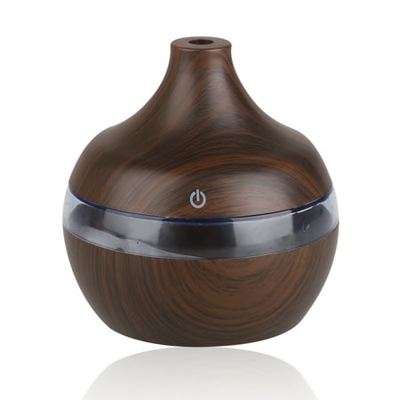 7 Color 300ml Wood Grain Humidifier Ultrasonic Aroma Essential Oil Diffuser for Office Home Bedroom Living Room Study Yoga