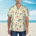 thumbnail image 5 of Uemuo Turtle Crab Sea Horse Printed Regular Fit Short Sleeve Casual Hawaiian Shirt for Men,Aloha shirt,Tropical shirt,Floral print shirt,Vacation Beach shirt-X-Large, 5 of 9
