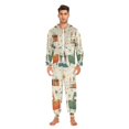 thumbnail image 3 of FORMRS Onesies Pajama for Adults Unisex Hoodie Winter Jumpsuit One Piece Sleepwear, Sizes S-2XL, Beige Cats Reading, 3 of 7