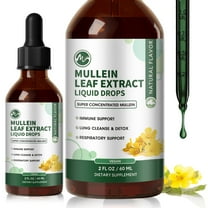 Mullein Leaf Extract Drops,Powerful Mullein Supplement for Immune Support,Detox & Respiratory Support,Lung Cleanse for Smokers - 2 Oz