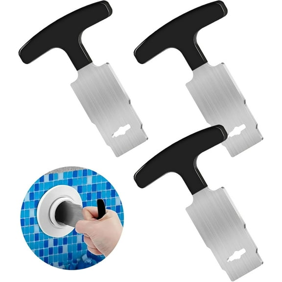 3 Pcs Pool Plug Removal Tool with Handle Grip,Upgraded Metal Pool Eyeball Seat Removal Tool for Hayward Hydrostream SP1419A~SP1419E &1.5"Above Inground Pool and Spa Jet Return Fitting Eyeball Seat