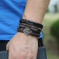 thumbnail image 5 of 6 uds pulseras de cuero para hombres y mujeres pulsera trenzada cuerda árbol de la vida pulsera Vintage ajustable negro marrón, 5 of 5