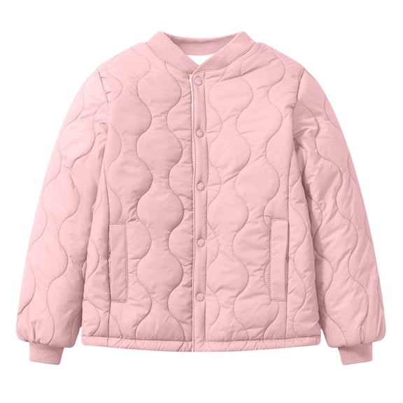 fatyb Kids Quilted Jacket Boys Girls Button down Lightweight Puffer Coat Winter Warm Outwear with Pockets