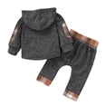 thumbnail image 2 of Toddler Infant Baby Boys Clothes Plaid Long Sleeve Hoodie Sweatshirt Pants Kids Fall Winter 2Pcs Outfits Set, 2 of 9