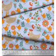 thumbnail image 3 of Soimoi Rayon Fabric Leaves,Cock & Chick Cartoon Print Sewing Fabric Yard 42 Inch Wide, 3 of 3