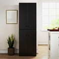 thumbnail image 3 of Mainstays 72" 4-Door Storage Cabinet, Black, 3 of 14
