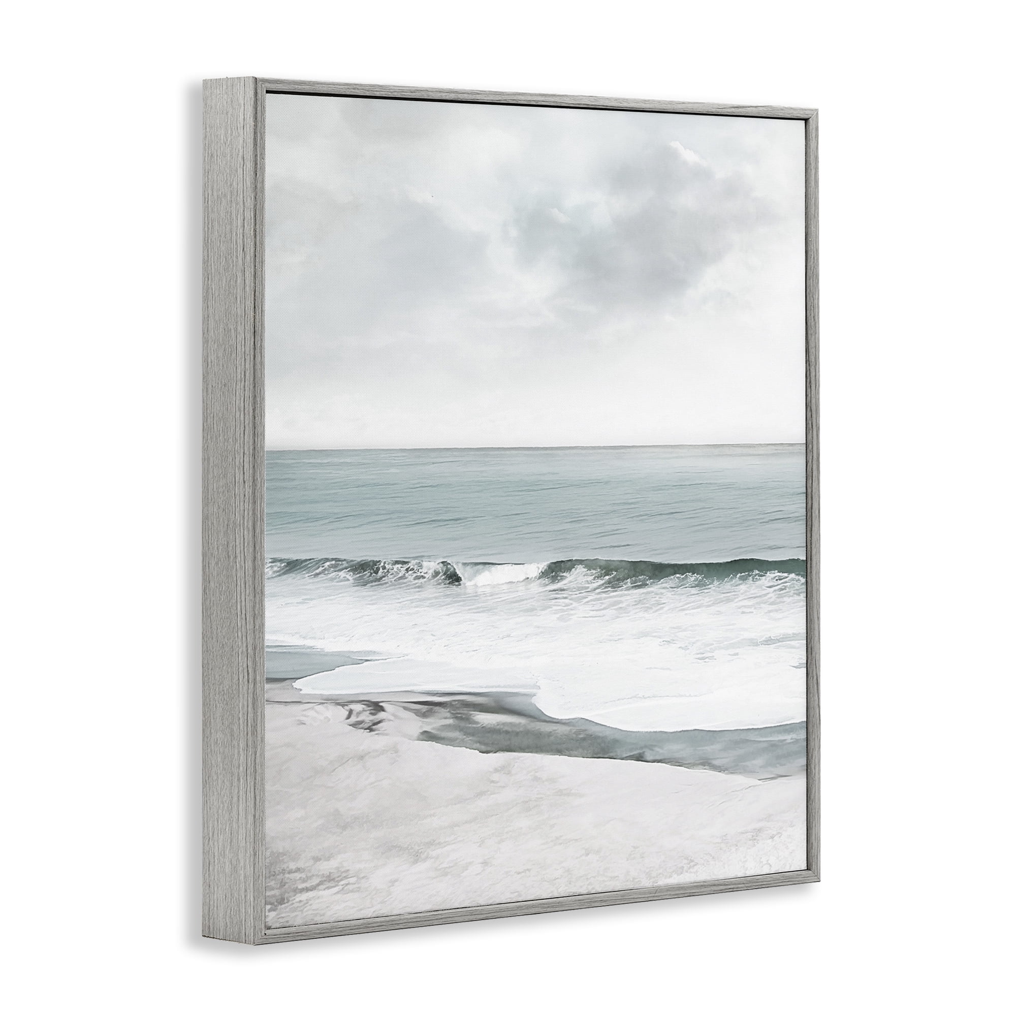 Stupell Industries Curling Ocean Waves Landscape Photography Gray Framed Art Print Wall Art, 24 x 30