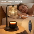 thumbnail image 5 of Candle Warmer Lamp with Timer, Dimmable Modern Wax Melt Warmer, Adjustable Height Electric Candle Lamp for Jar Candles, Safe Flame-Free Home Decor Gift for Women (2 Bulbs), 5 of 10