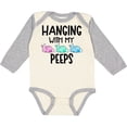 thumbnail image 3 of Inktastic Easter Hanging with My Peeps Pastel Bunnies Boys or Girls Long Sleeve Baby Bodysuit, 3 of 5