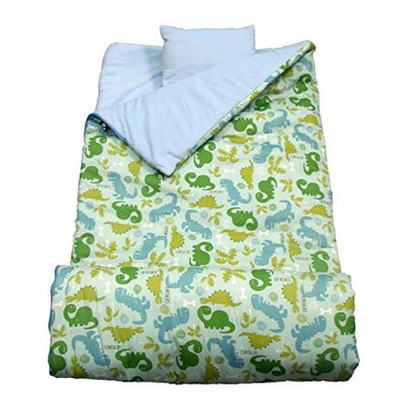 - SoHo Kids Collection, Cute Slumber Kid Toddler for Him or Her Sleeping Bag, Fleece Interior with Travel Pillow and Storage Bag, (Dino Time)