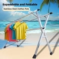 thumbnail image 3 of Heavy Duty Galvanized Steel Drying Rack with 3 Rods, Portable Space-Saving Clothes Dryer for Bathroom Bedroom Dorm, Rust-Resistant Easy-Clean Frame, 3 of 13