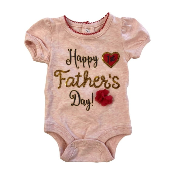 Infant Girls Pink Happy Fathers Day Bodysuit Creeper Newborn