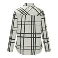thumbnail image 4 of Patlollav Tops for Women,Flash Picks Women's Fashion Lapel Top Loose Buttoned Long Sleeve Plaid Print Blouse, 4 of 6