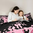 thumbnail image 5 of jejeloiu Personalized Gifts Bowtie Full Size Comforter Sets,Letter K Bedding Comforter Set,Pink Black Bow Bowknot Bedding Sets,Lightweight Room Decoration Reversible,3-Piece, 5 of 8