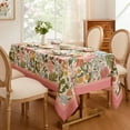 thumbnail image 6 of Spring Tablecloth Rectangle, Designer Pattern Vintage Linen Tablecloth with Flowers and Leaves, Floral Boho Farmhouse Table Cover Cloth Decorative for Kitchen Dining Room(60x84 Inch), 6 of 6