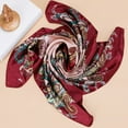 thumbnail image 7 of Yesbay 90x90cm Square Towel Imitated Silk Fabric Women Flower Print Head Wrap Scarf, 7 of 7