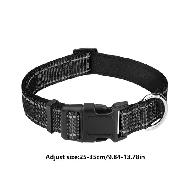 Reflective Dog Collar Adjustable Soft Neoprene Padded Nylon Pet Collars With Buckle For Medium Dogs