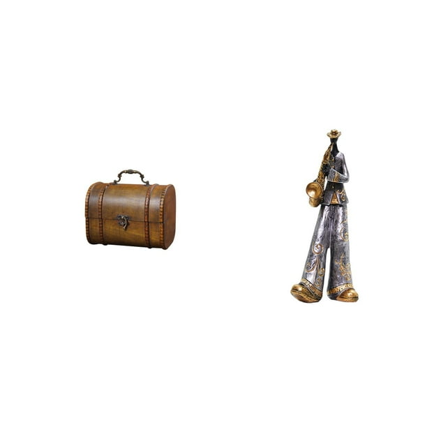 Estuche organizador de joyas,Organizador de joyas de madera para mujeres,hombres y niñas,Estatua del músico,Estatua de músico,figura decorativa para el hogar,arte musical,Escultura