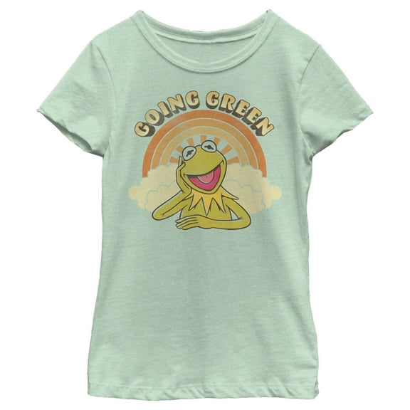 Girl's The Muppets Green Kermit Graphic Tee Mint Small