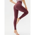 thumbnail image 5 of Women's High Waist Lounge Leggings Ultra Soft Workout Running Yoga Pants, Wine Red, S, 5 of 7