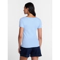 thumbnail image 4 of Time and Tru Women's Ribbed Scoop Neck Tee with Short Sleeves, Sizes XS-XXXL, 4 of 6