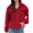 Red, variant on Mengpipi Women's Short Lapel Cardigan Fuzzy Ribbed Knit Open Front Shacket S-2XL