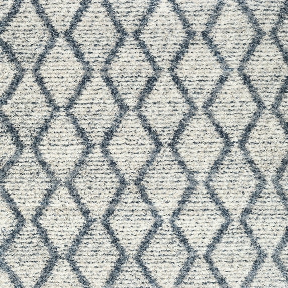 Ahgly Company Indoor Square Contemporary Silver Gray Trellis Area Rugs, 5' Square