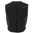 thumbnail image 2 of Milwaukee Leather ML1927 Men's Black Premium Leather Side Buckle Motorcycle Rider Vest w/ Eagle Nickel Snaps Closure Large, 2 of 6