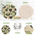 thumbnail image 4 of Yayeee 6 PCS Drink Coasters with Holder Set Woven Absorbent Round Tabletop Hot Pad, Green Circle, 4 of 7