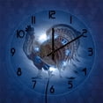 thumbnail image 4 of Dvkptbk Creative Clock Led Lights Transparent Acrylic Wall Clock Tribal Fire Red Rooster Colorful Clock Decorative Wall Clock Home Decor, 4 of 7
