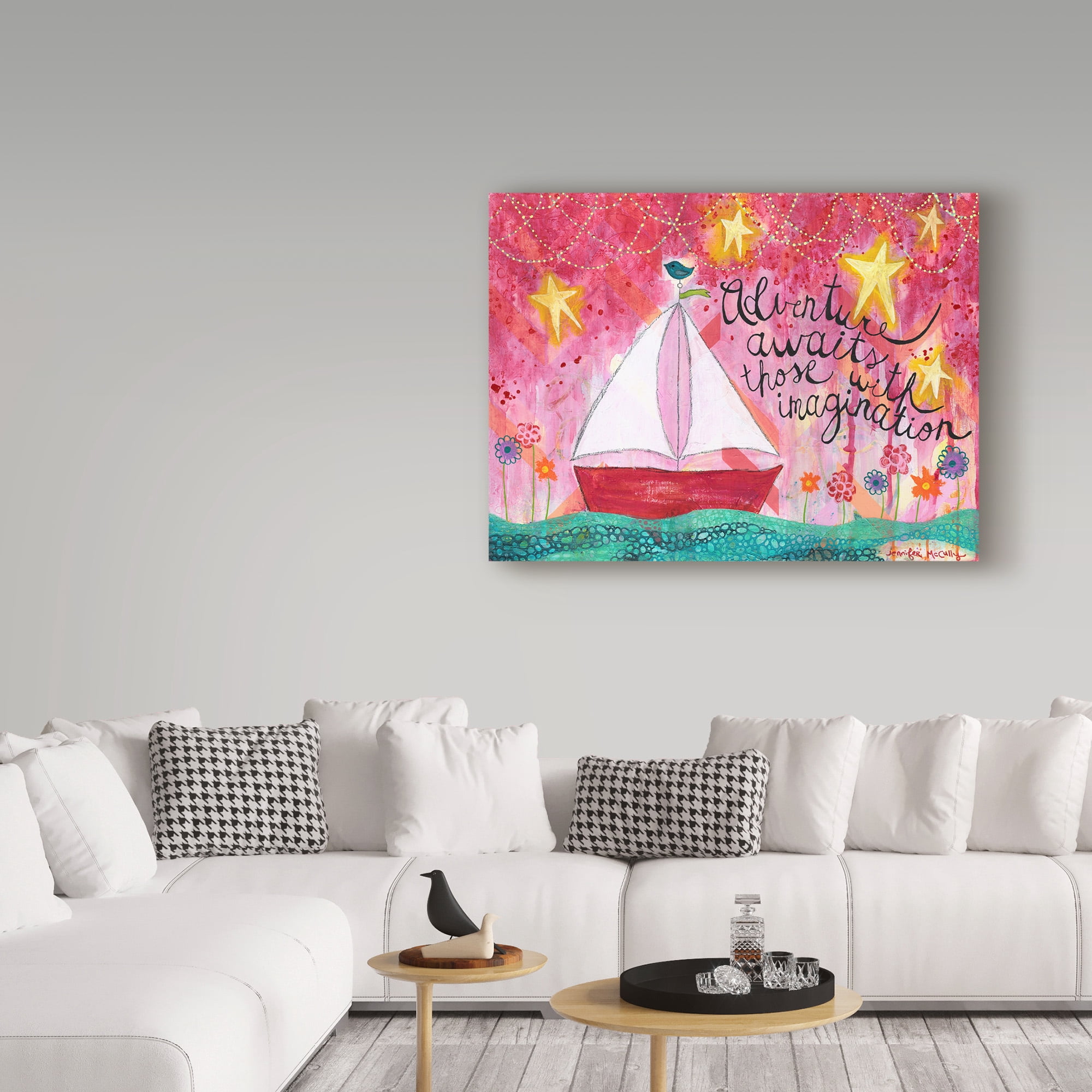 Trademark Fine Art 'Adventure Awaits - Sailboat' Canvas Art by Jennifer McCully