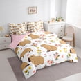 thumbnail image 2 of Erosebridal Colorful Flowers Blossom 7-Piece Twin Bedding Sets,Kawaii Rodent Animal Capybara Bedding Comforter Set For Kids ,Reversible Pink, 2 of 7