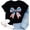 Black, variant on 250 Anniversary Usa Shirt Women Lady Bow Tie Patriotic Pattern Round Neck T Shirt