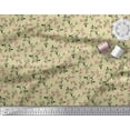 thumbnail image 3 of Soimoi Beige Cotton Duck Fabric Berries Leaves Fabric Prints By Yard 56 Inch Wide, 3 of 3
