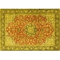 thumbnail image 1 of Ahgly Company Machine Washable Indoor Rectangle Persian Yellow Traditional Area Rugs, 4' x 6', 1 of 4