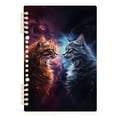 thumbnail image 2 of Cats Fight Ring Binder Notebook Journey Note Diary College Ruled Spiral Notebook Study Loose Leaf Paper A5 60 Pages, 2 of 8