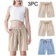 thumbnail image 1 of Odeerbi 2-10 Años Niños Niñas 3 Pcs Verano Algodón Lino Pantalones Cortos Entrenamiento Deportivos Cortos Lindo Color Sólido Pantalones Cortos Suaves Respirables, 1 of 9