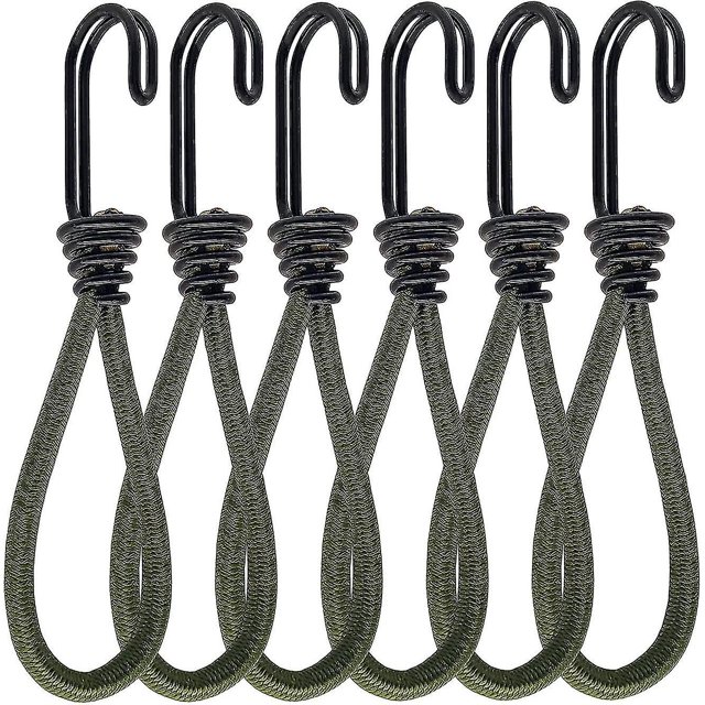 6 Pieces Rubber Bungees With Hook, Hook For Bungee Or Bungee Cord, Rubber Bungee Bungee