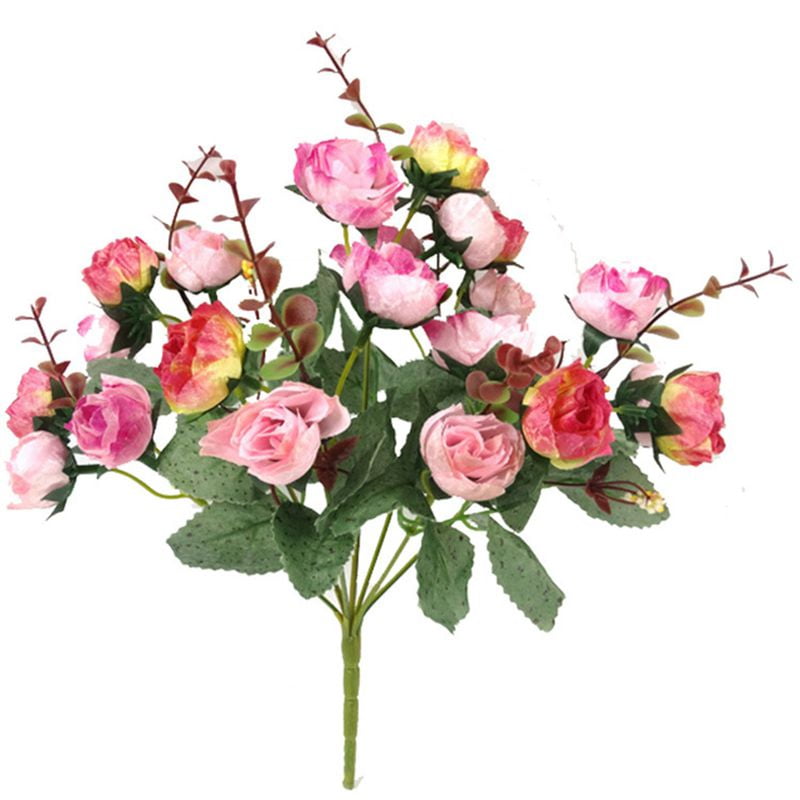 21 HEADS Bouquet Artificial Fake Plastic Rose Wedding Office Home Decor Flower