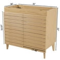 thumbnail image 5 of JONATHAN Y Calandre 36 in. W x 18 in. D x 33 in. H, Thin Linear Slat 2-Shelf, Bath Vanity Cabinet ONLY, Oak, VAN1007A, 5 of 7