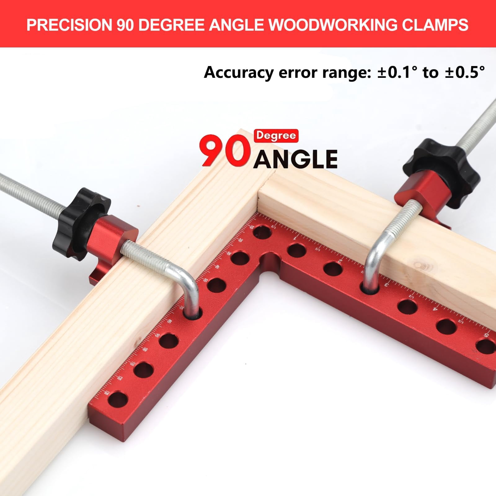 Corner Clamp For Woodworking  90 Degree With Box Right Angle Tools 4 Pack 5.5" X 5.5"aluminum Alloy Positioning Clamping Squares Picture Frames Cabinets