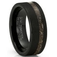 thumbnail image 1 of Mens Black Sandblased Pipe-cut Tungsten Carbide Titanium Ring Wedding Band 8MM, 1 of 4