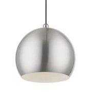 45482-91 Livex Lighting Stockton - 1 Light Globe Pendant In Industrial Style-17.5 Inches Tall and 11.75 Inches Wide-Brushed Nickel/Polished Chrome