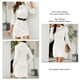 thumbnail image 5 of Vestido suéter de cuello alto Color puro Manga larga Patrón de puntos Vestido suéter elegante delgado para mujer Invierno Blanco S, 5 of 6