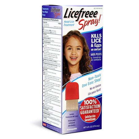 Licefreee Spray Head Lice Spray - Previous Version - Lice Treatment for Kids and Adults - Kills Lice and Eggs on Contact - Includes Professional Metal Nit and Lice Comb - 6 (Best Way To Kill Head Lice And Nits)