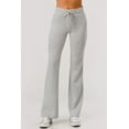 thumbnail image 4 of Buttery Soft Drawstring Waist Flare Pants - Light Heather Gray, 4 of 11