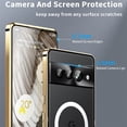 thumbnail image 5 of Metal Magnetic Case for Google Pixel 7 Pro [Compatible With Magsafe Ring & Safety Lock] [Metal Frame Bumper] [Integrated Camera Lens Protector] Shock-Absorb Case, Transparent Back Cover, Gold, 5 of 8