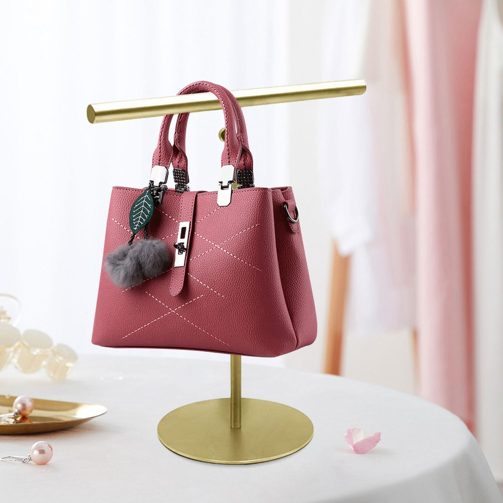 CoudarTitie Bag Display Stand Aesthetic Handbag Rack for Boutique Store Home Retail Shop Gold