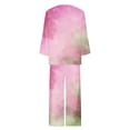thumbnail image 4 of pimelu Pajamas Sets for Women Womens 2 Pieces Sets Trendy Gradient Print Lounge Sets Homewear Outfits Long Sleeve Top and Capris Pants Loungewear Sets, 4 of 5