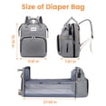 thumbnail image 4 of Diaper Bag Backpack with Changing Station, Baby Diaper Bag Backpack with Portable Crib, Large Capacity Diaper Backpack with Insulated Bottle Pockets & Stroller Straps for Mom Dad, Gray, 4 of 12